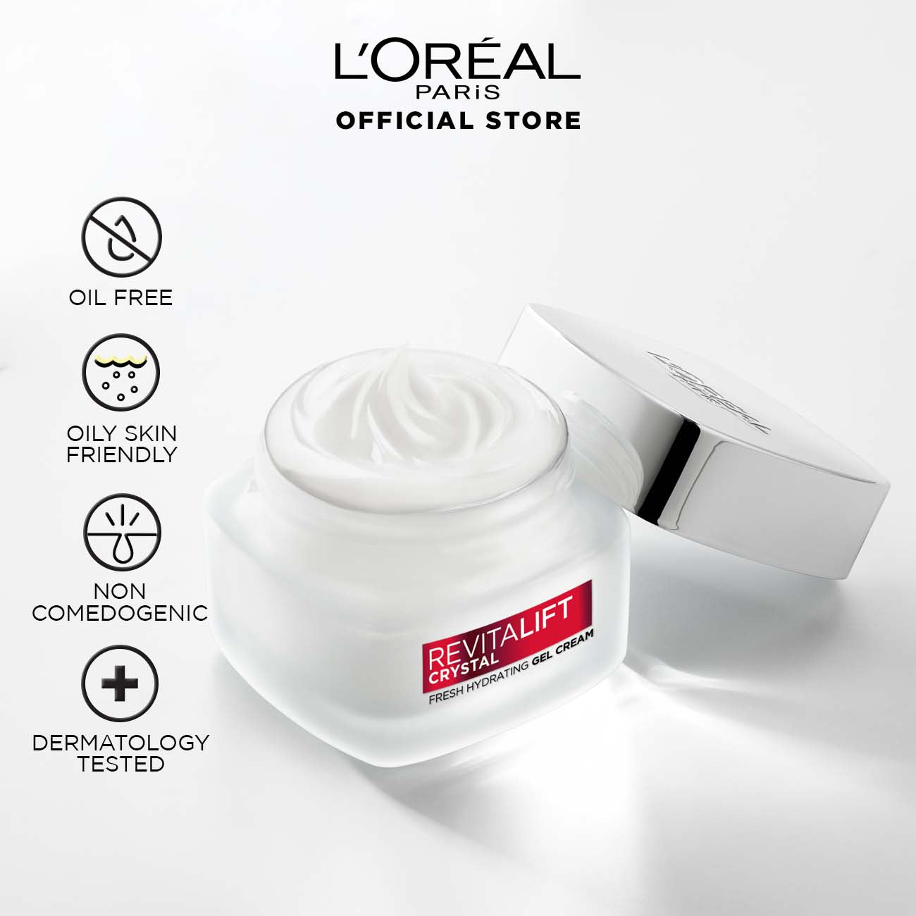 LOREAL REVITALIFT CRYSTAL FRESH OIL FREE HYDRA GEL CREAM 50M