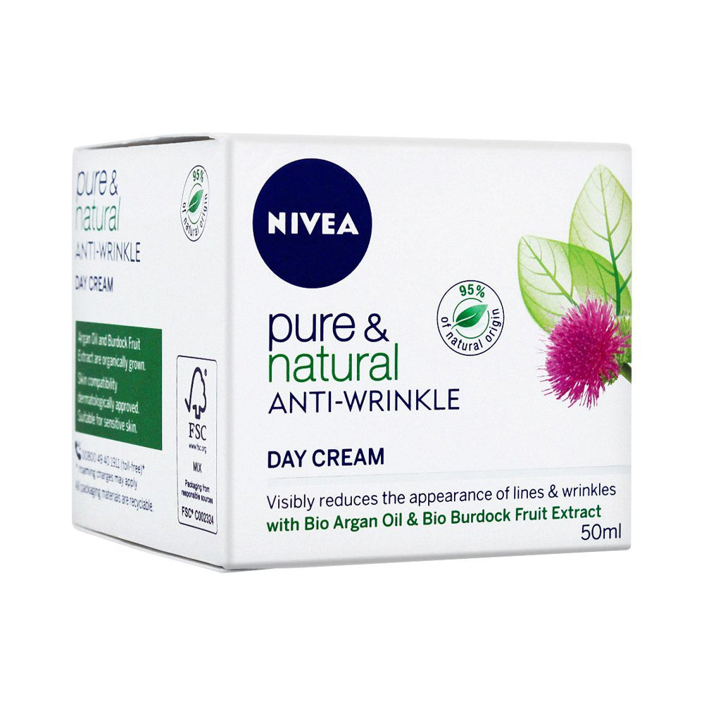 NIVEA PURE & NATURAL ANTI WRINKLE DAY CREAM 50ML