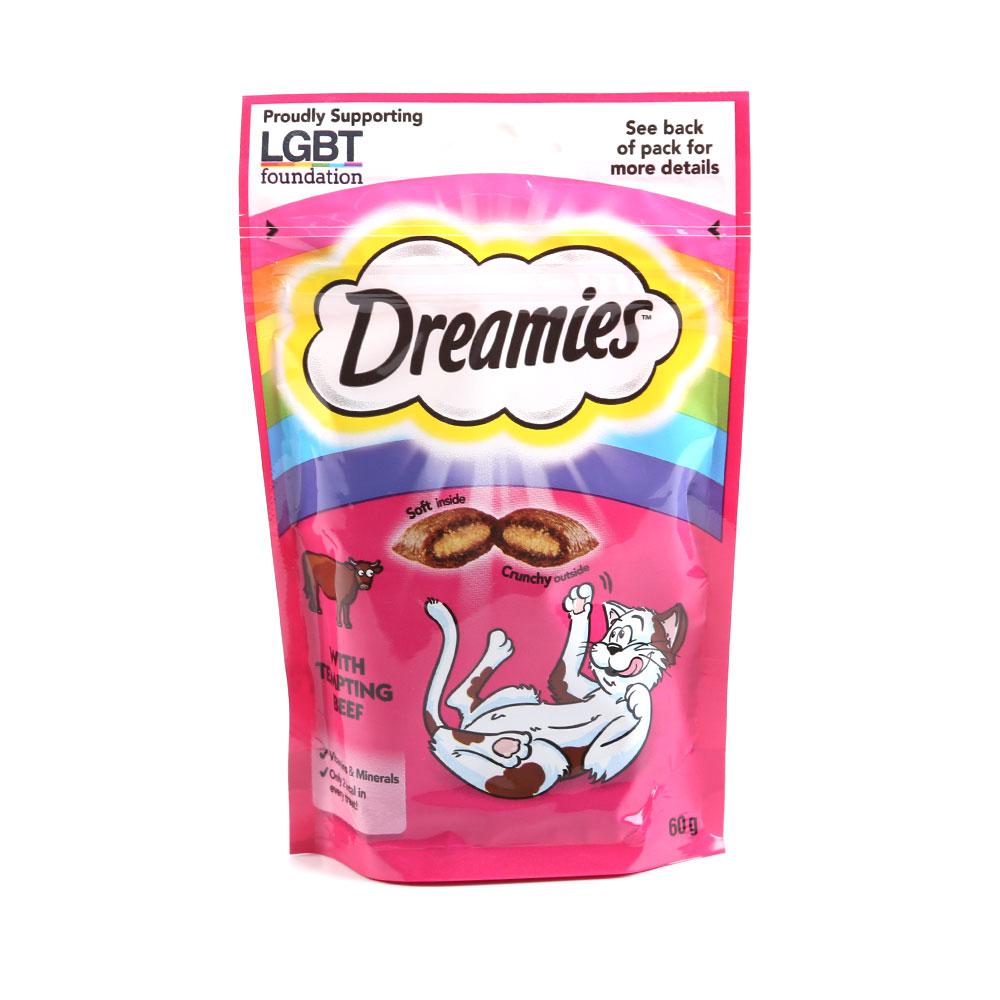 DREAMIES CAT FOOD TEMPTING BEEF 60 GM BASIC