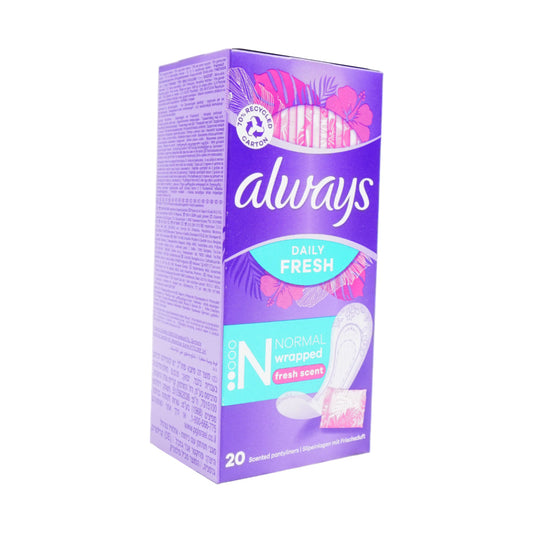 ALWAYS DAILIES FRESH SCENT SINGLES NORMAL 20 PADS