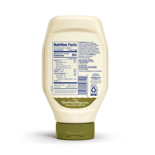 Blue Plate Light Mayonnaise with Olive Oil, 18 fl oz Squeeze Bottle