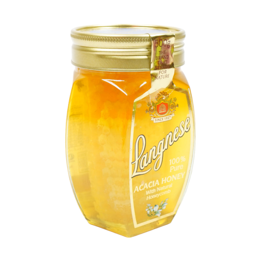 LANGNESE HONEY  ACACIA WITH HONEYCOMB 500 GM