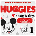 Huggies Snug & Dry Baby Diapers, Size 1, 108 Ct