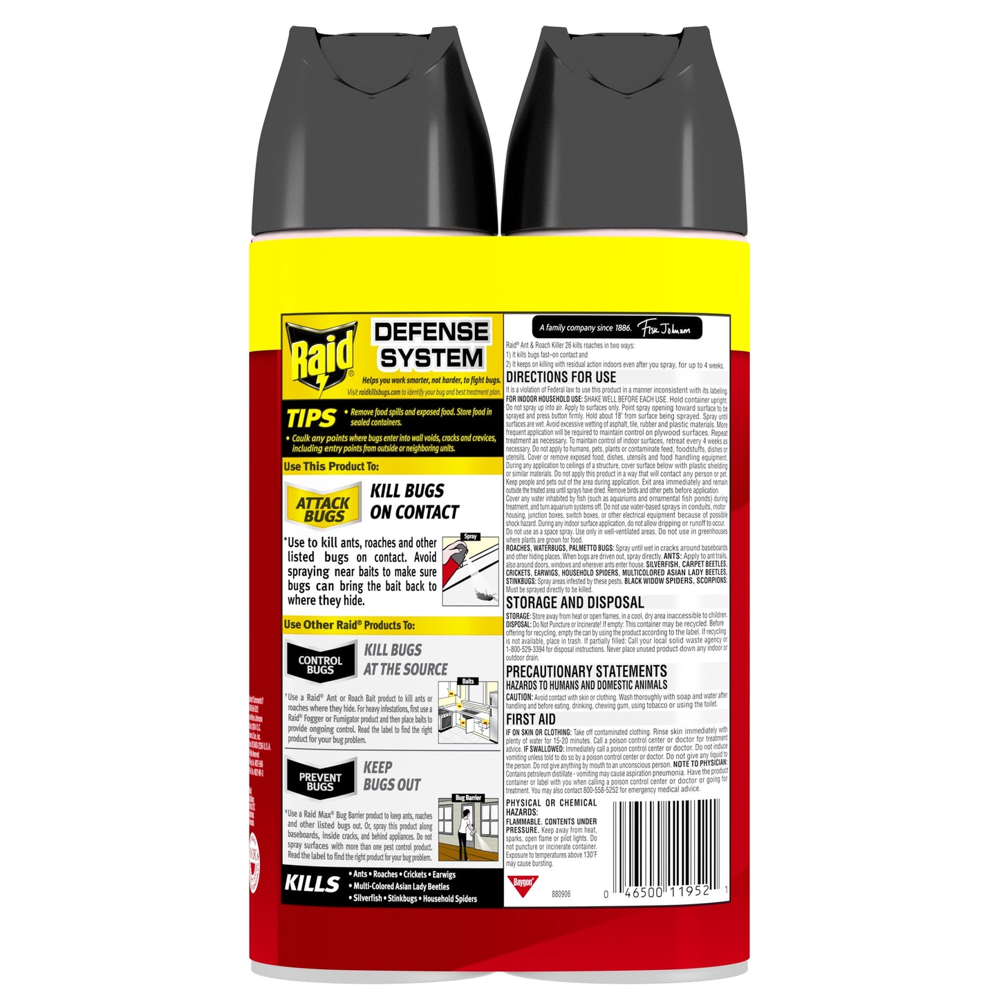 Raid Ant & Roach Killer 26, Outdoor Fresh Scent, 17.5 oz, 2 ct