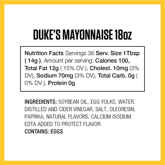 Duke's Real Mayonnaise, 18 Fl Oz