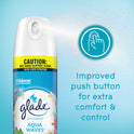 Glade Aerosol Spray, Air Freshener for Home, Aqua Waves Scent, Fragrance Infused with Essential Oils, Invigorating and Refreshing, with 100% Natural Propellent, 8.3 oz