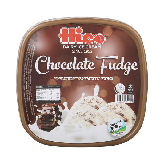 HICO CHOCOLATE FUDGE ICE CREAM FAMILY BUCKET 1.5 LTR