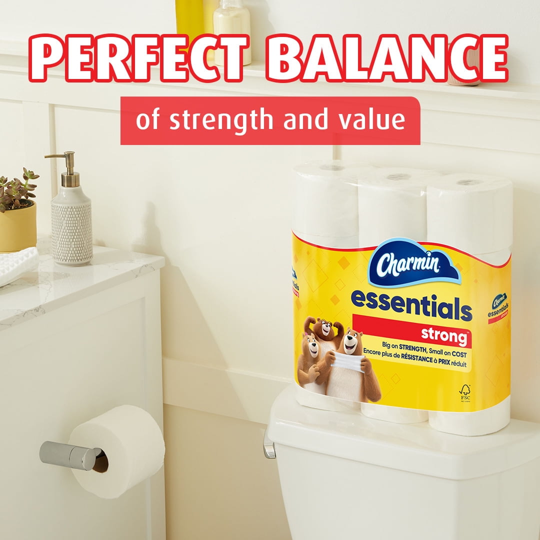 Charmin Essentials Strong Toilet Paper, 18 Mega Rolls