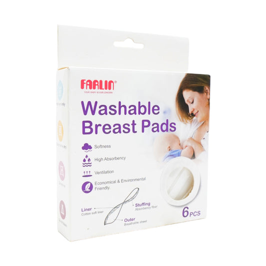 FARLIN WASHABLE BREAST PAD 6PC BF-632