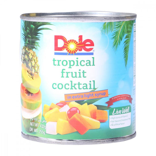 DOLE TROPICAL FRUIT COCKTAIL IN EXTRA LIGHT SYRUP 432 GM