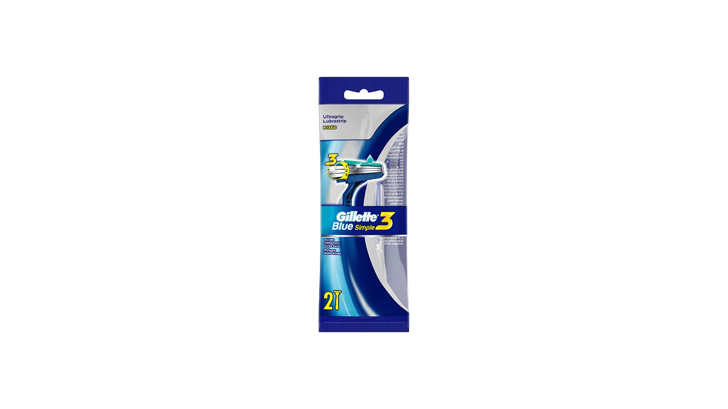 GILLETTE BLUE 3 RAZOR GLIDES SMOOTHY 2 PC