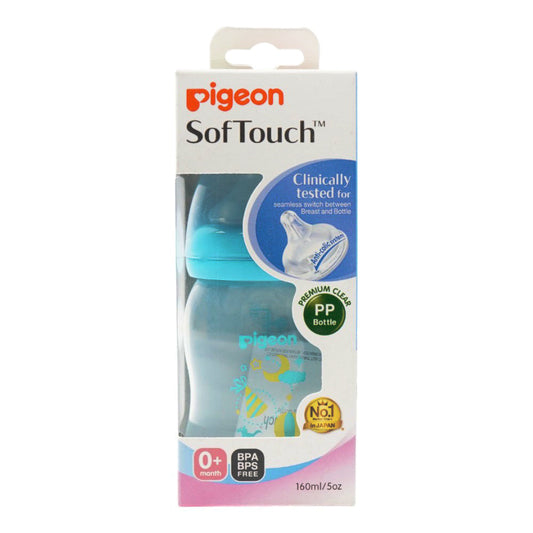 PIGEON BABY FEEDING BOTTLE CLEAR BLUE 0+M 160 ML A78180