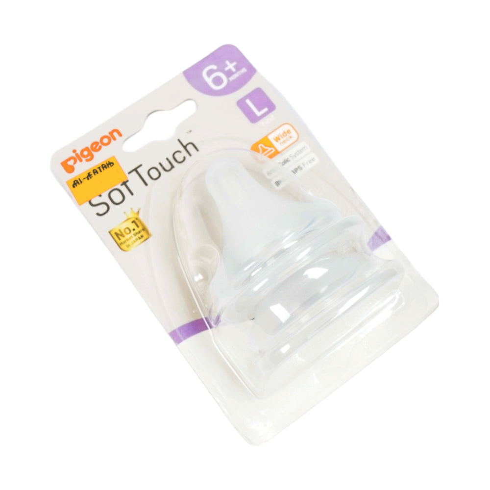 PIGEON NIPPLE SOFT TOUCH 6M+ L Y-CUT 2PC 79464