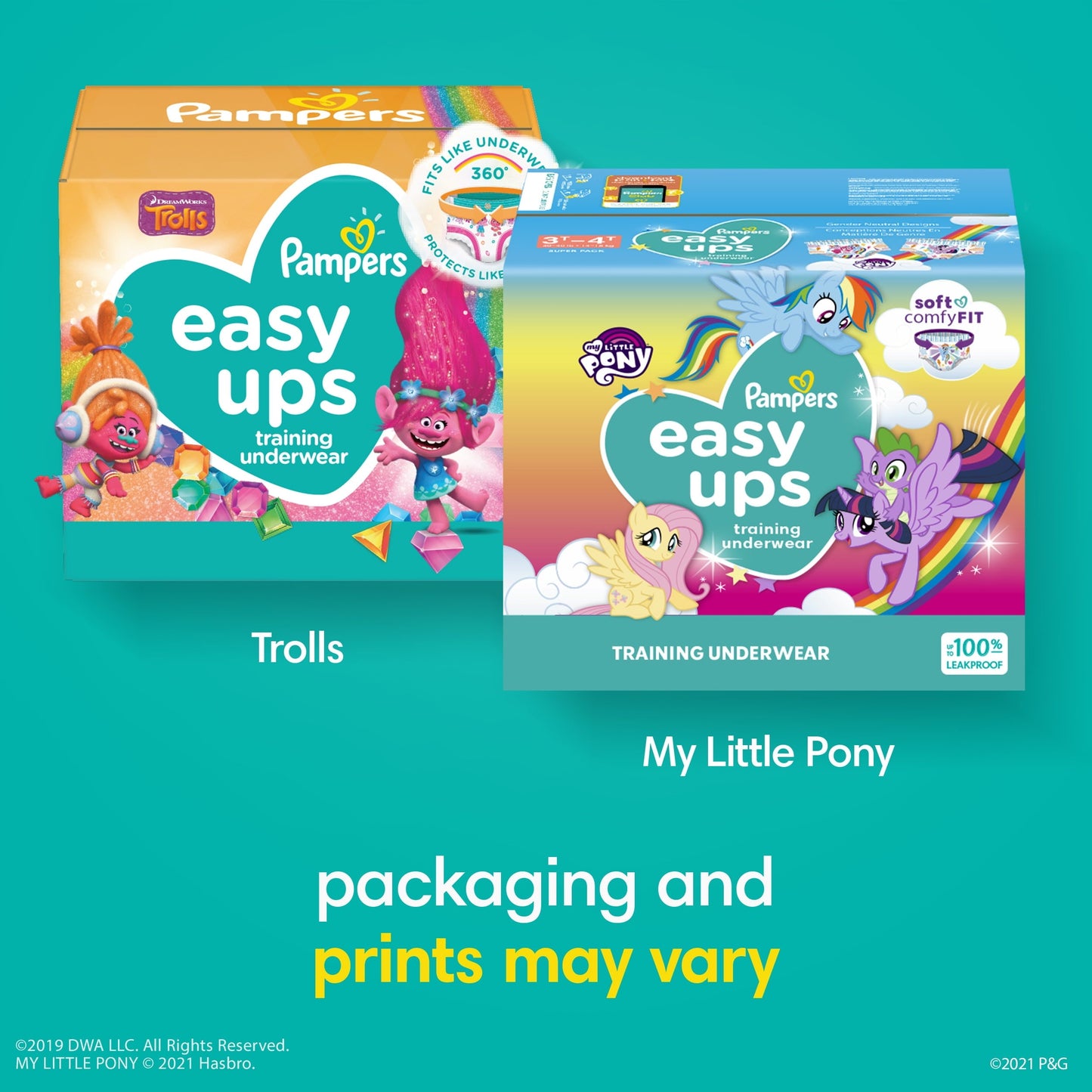 Pampers Easy Ups My Little Pony Training Pants Toddler Girls 2T/3T 84 Ct