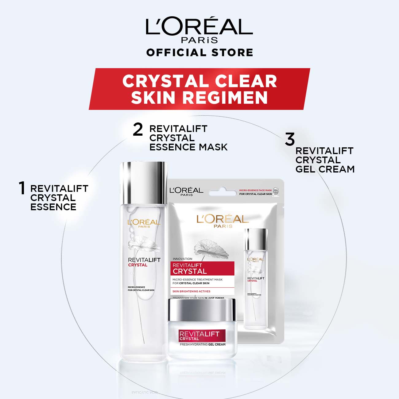 LOREAL REVITALIFT CRYSTAL FRESH OIL FREE HYDRA GEL CREAM 50M