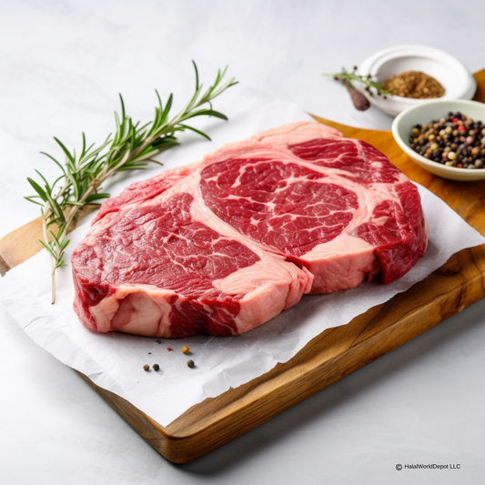 Halal Ribeye Steak | Sliced 1in Thick | Freshly Packaged | High Quality |