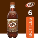 A&W Caffeine-Free, Low Sodium Root Beer Soda Pop, 16.9 Fl Oz, 6 Pack Bottles