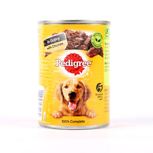 PEDIGREE DOG FOOD CHICKEN IN GRAVY TIN 400 GM