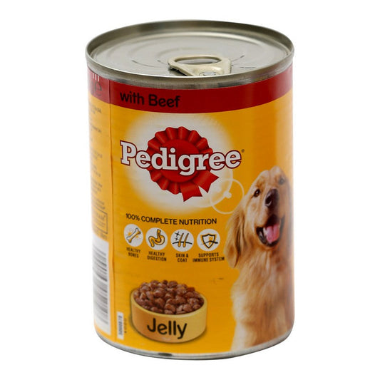 PEDIGREE DOG FOOD JELLY BEEF TIN 385 GM