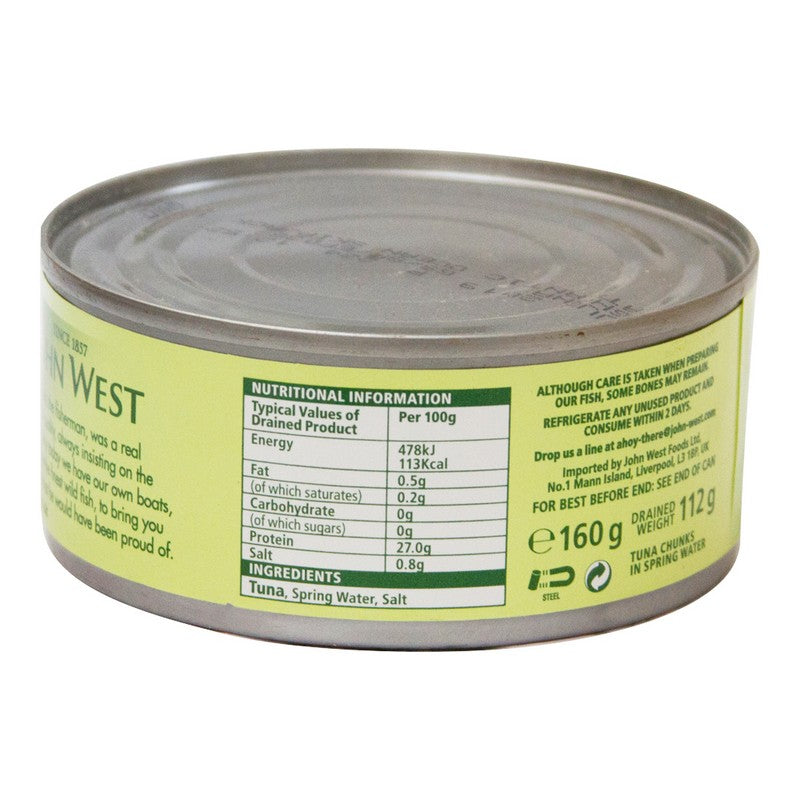 JOHN WEST TUNA CHUNKS IN SPRING WATER 185 GM