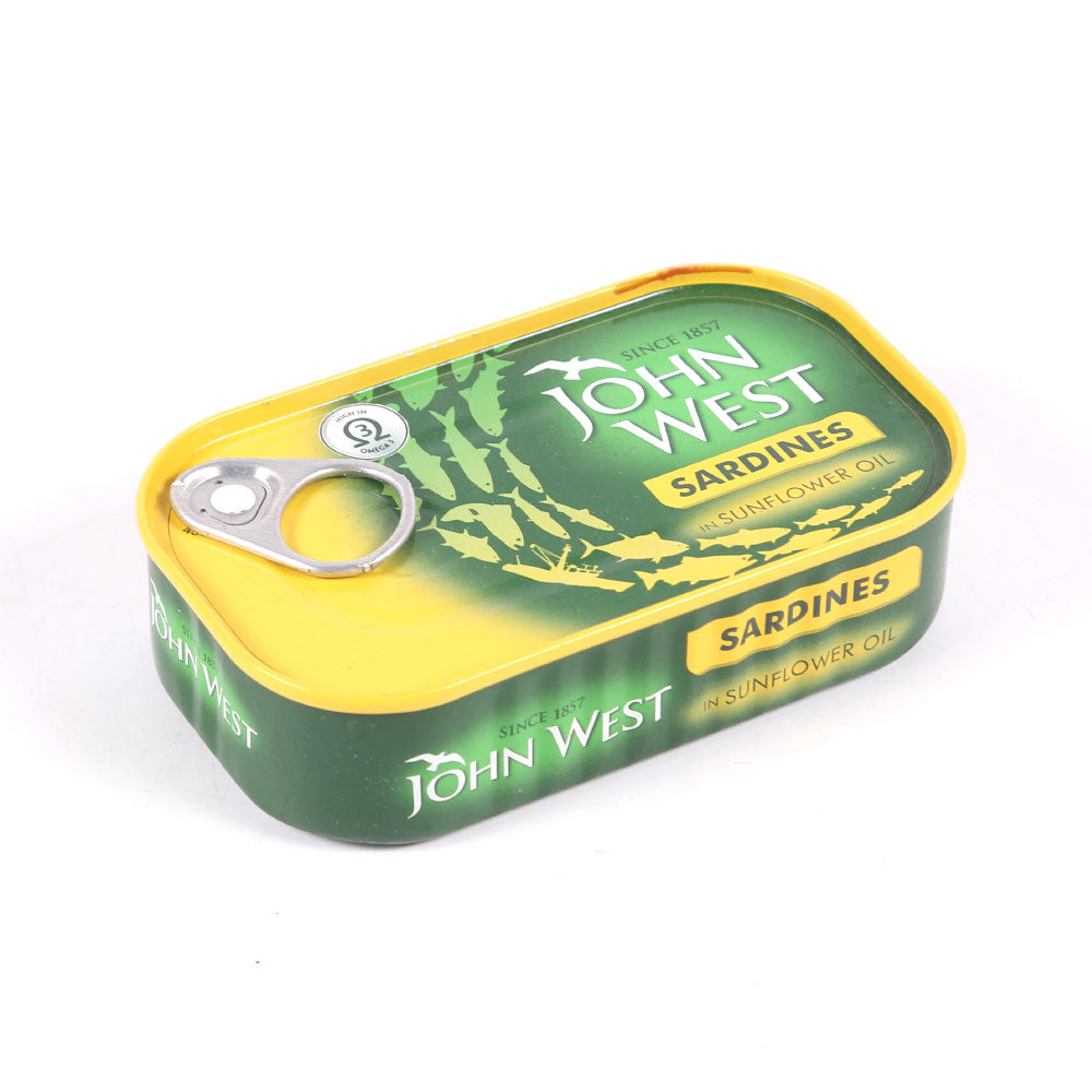 JOHN WEST SARDINES IN SUN FLOWER OIL 120 GM