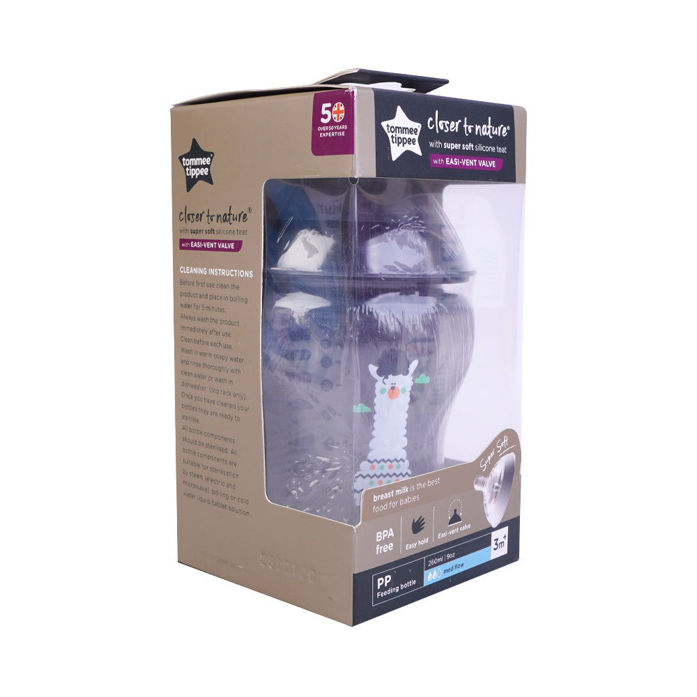 TOMMEE TIPPEE FEEDING BOTTLE 422575/38 BASIC 0M+ 260 ML