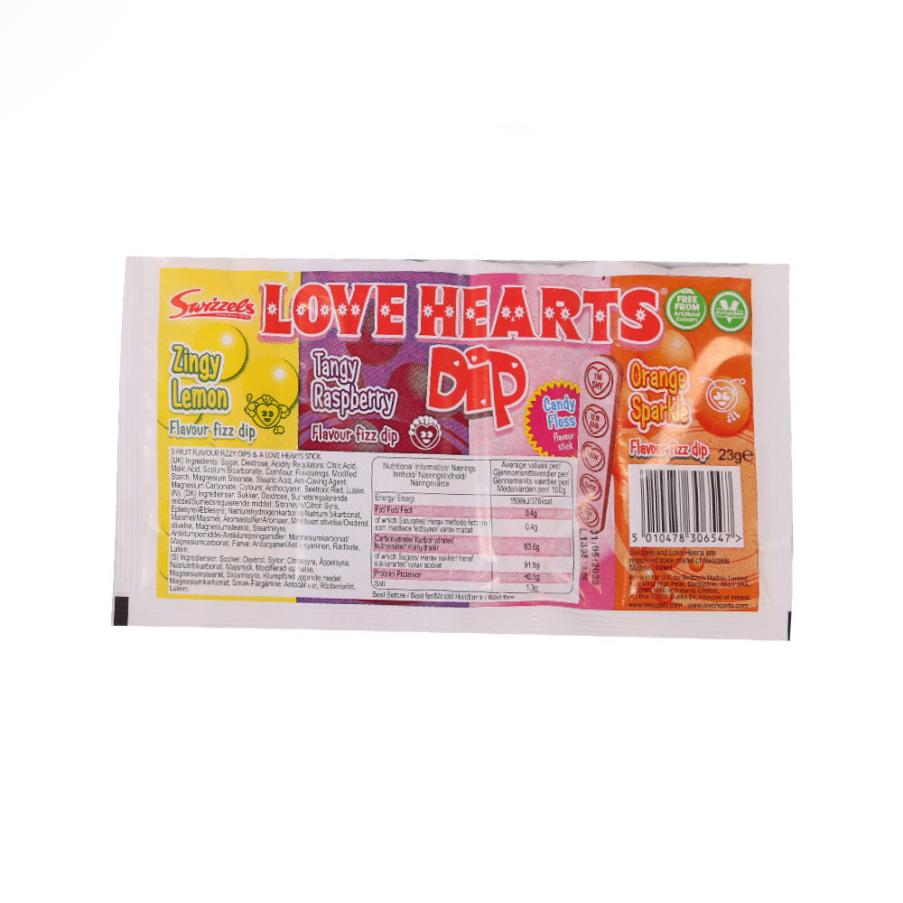 SWIZZELS LOVE HEARTS DIP 3-FLAVOUR 23 GM