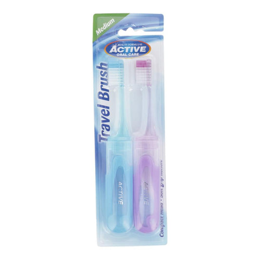 ATIVE TOOTH BRUSH TRAVAEL ORAL CARE TWIN PACK PC