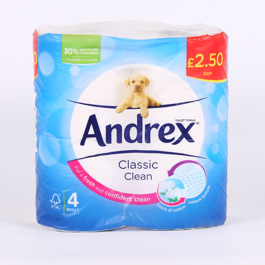 ANDREX TISSUE TOILET CLASSIC CLEAN 4 PC