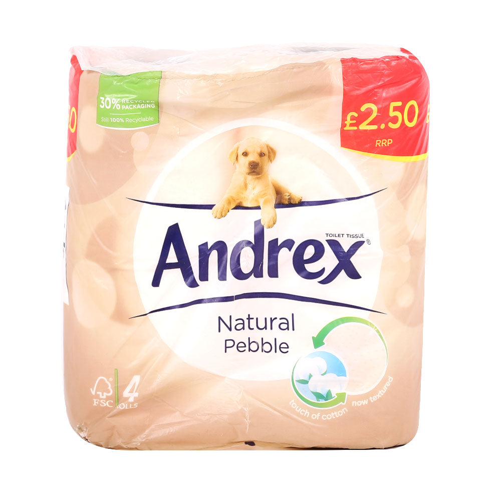 ANDREX TISSUE TOILET NATURAL PEBBLE 4 PC BASIC