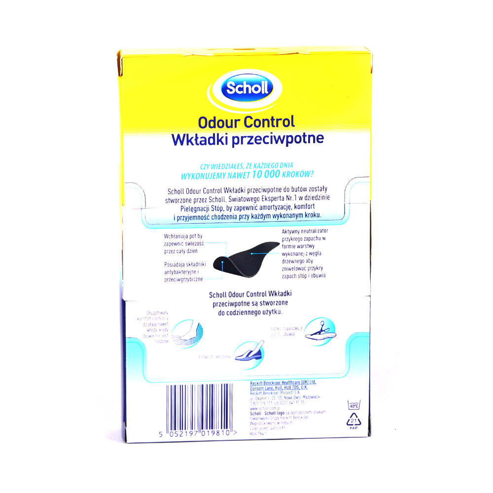 SCHOLL ODOUR CONTROL INSOLES CHARCOAL TECHNOLOGY