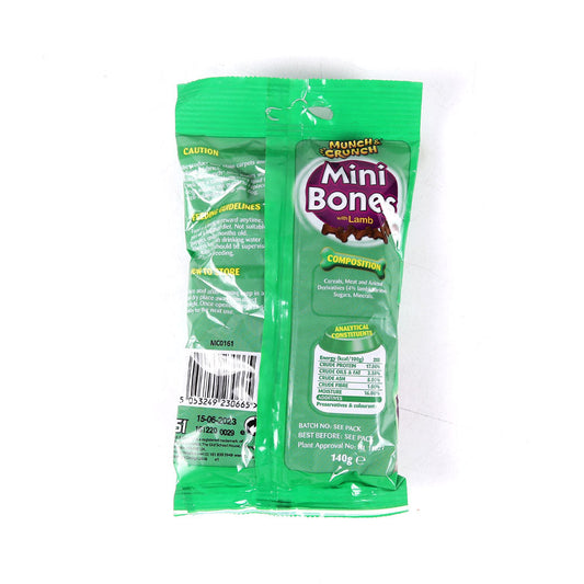 MUNCH & CRUNCH DOG FOOD MINI BONES WITH LAMBS 140 GM