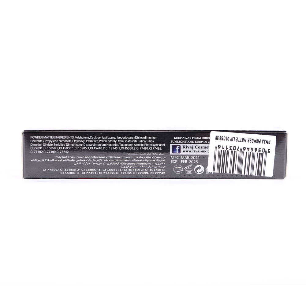 RIVAJ POWDER MATTE LIP GLOSS PC 20