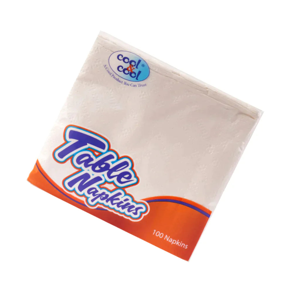 COOL & COOL TABLE NAPKINS WHITE 100PCS