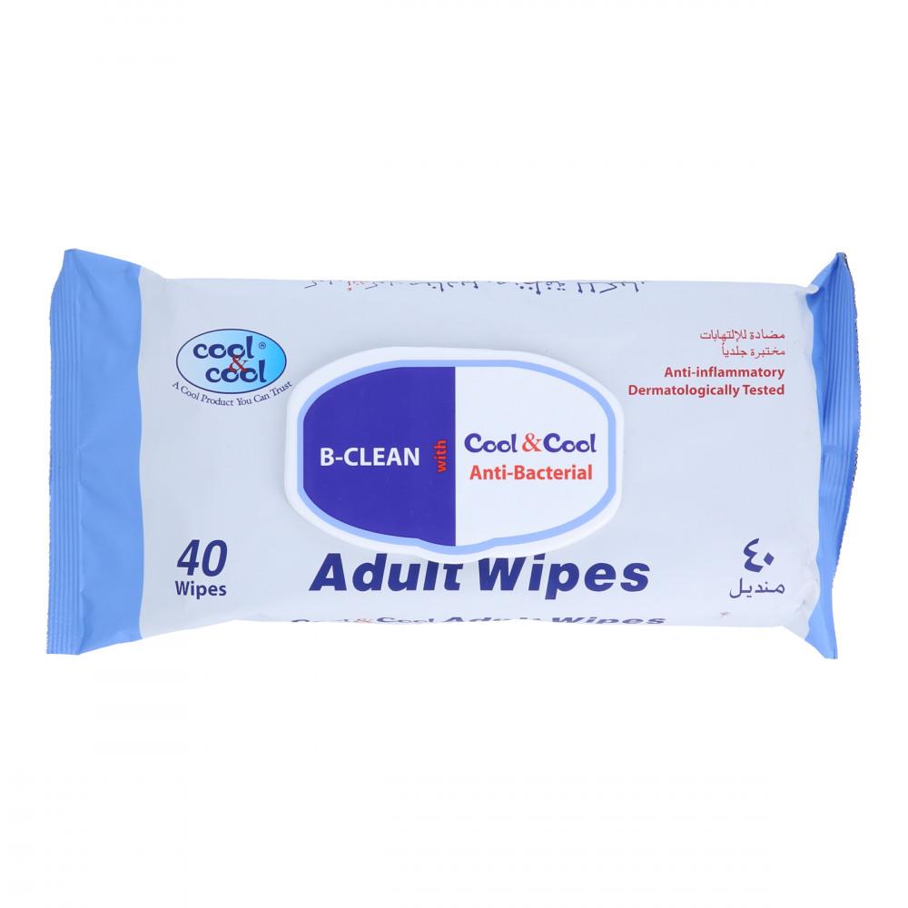 COOL & COOL ADULT WIPES 40S