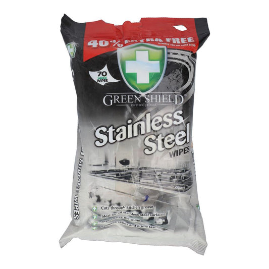 GREEN SHIELD STAINLESS STEEL WIPES 70PCS