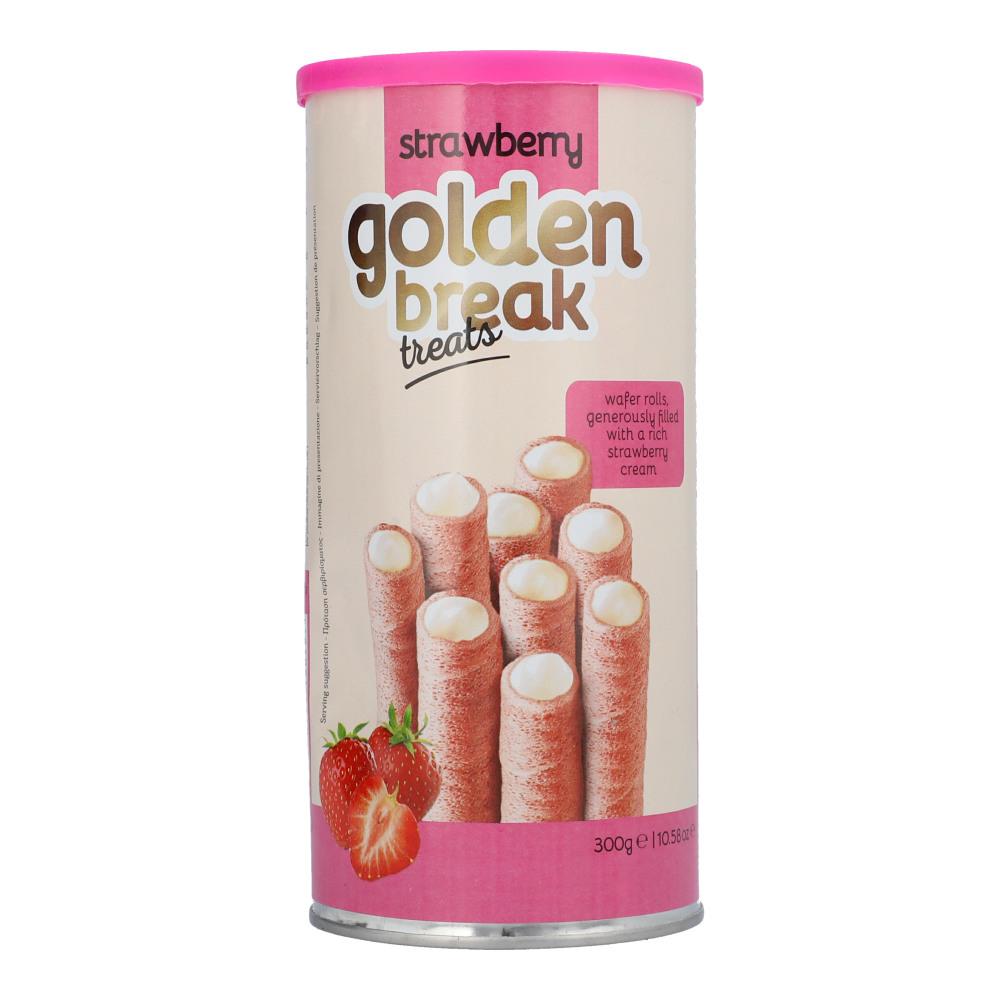 GOLDEN BREAK WAFER TREATS STRAWBERRY TIN 300 GM