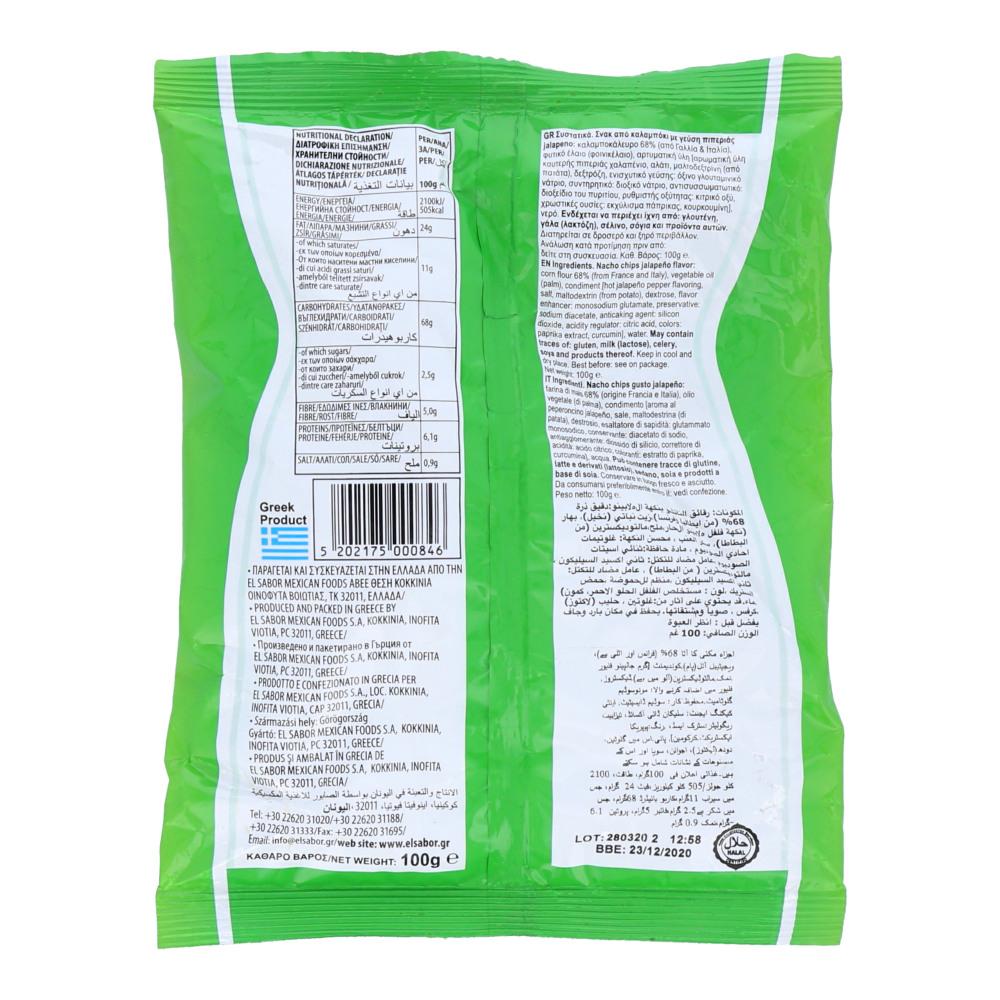 EL SABOR NACHO CHIPS JALAPENO FLAVOR 100 GM