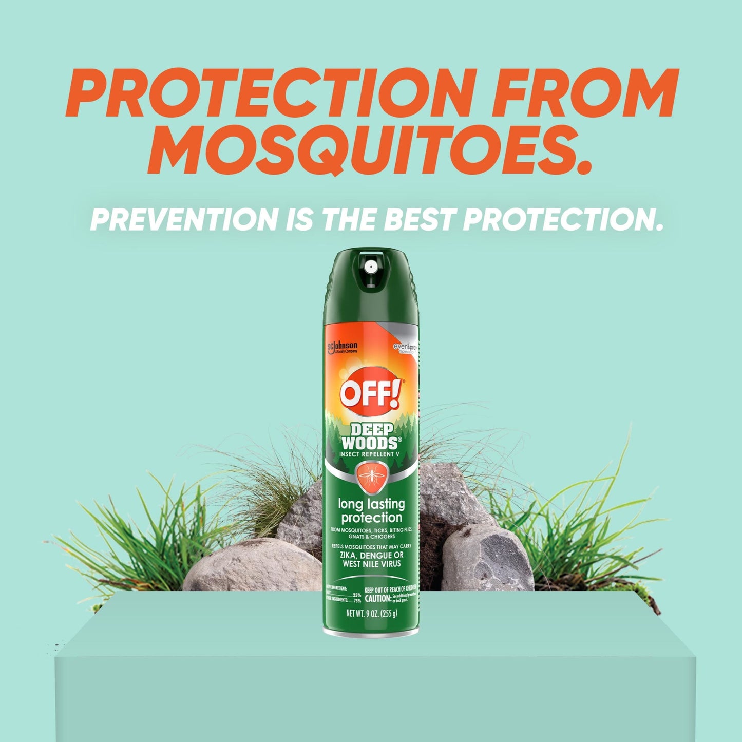 OFF! Deep Woods Insect Repellent V, Biting Insect Spray for Outdoor Use, 9 oz, 2 Count