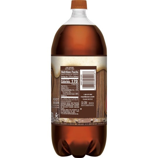 A&W Caffeine-Free, Low Sodium Root Beer Soda Pop, 2 Liter Bottles