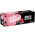 Dr Pepper Zero Sugar Strawberries and Cream Soda Pop, 12 fl oz, 12 Pack Cans