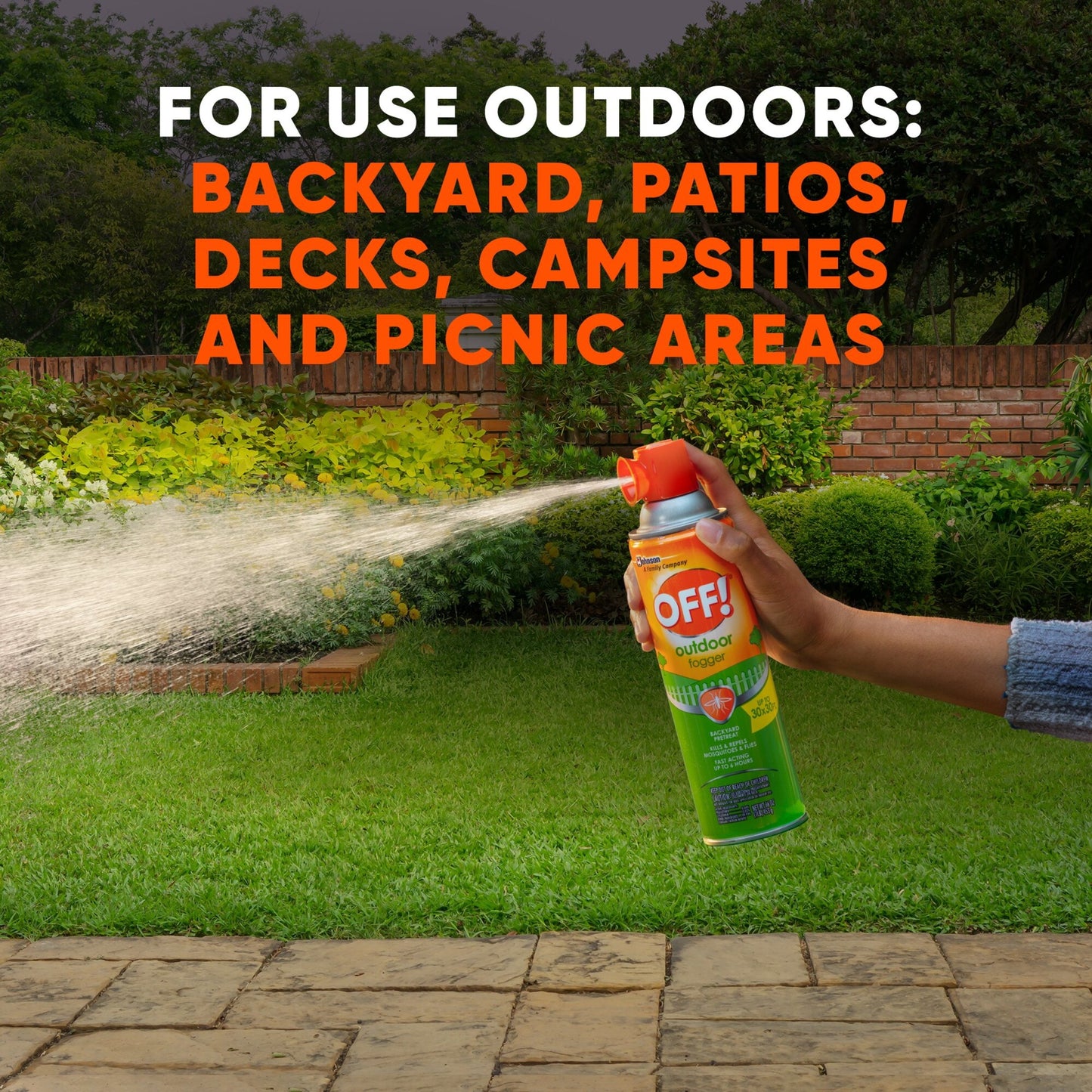 OFF! Outdoor Mosquito Fogger, Campsite Insecticide with up to 6 Hours of Protection, 12 oz