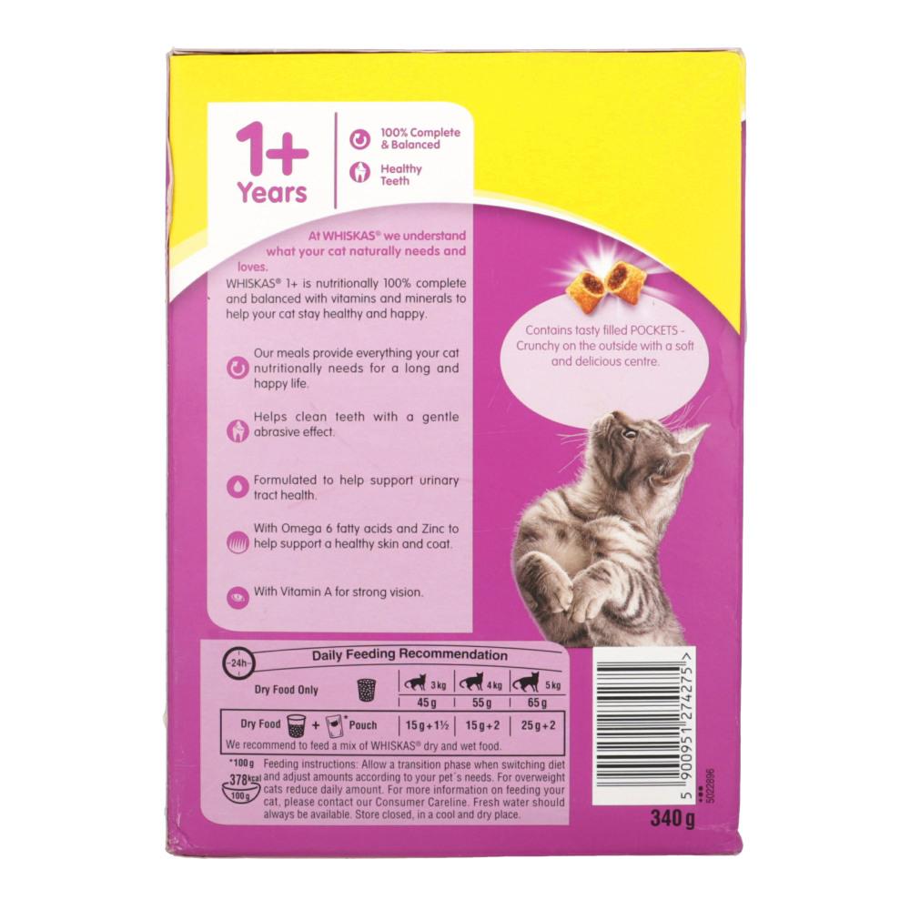 WHISKAS CAT FOOD CHICKEN BOX 1+YEAR 340 GM