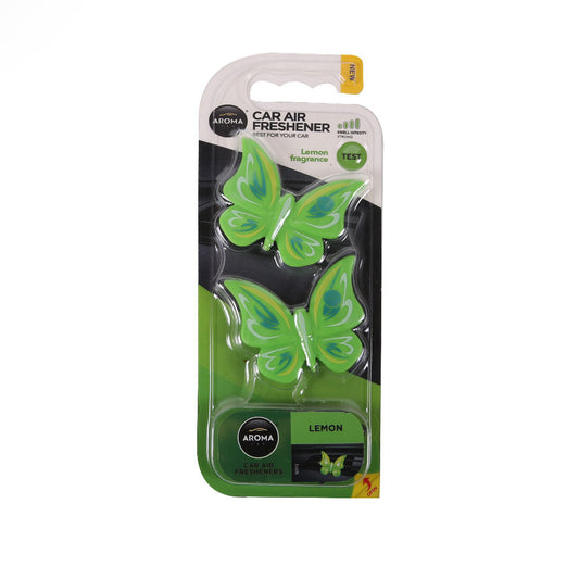 AROMA CAR AIR FRESHENER DOUBLE BUTTERFLY LEMON