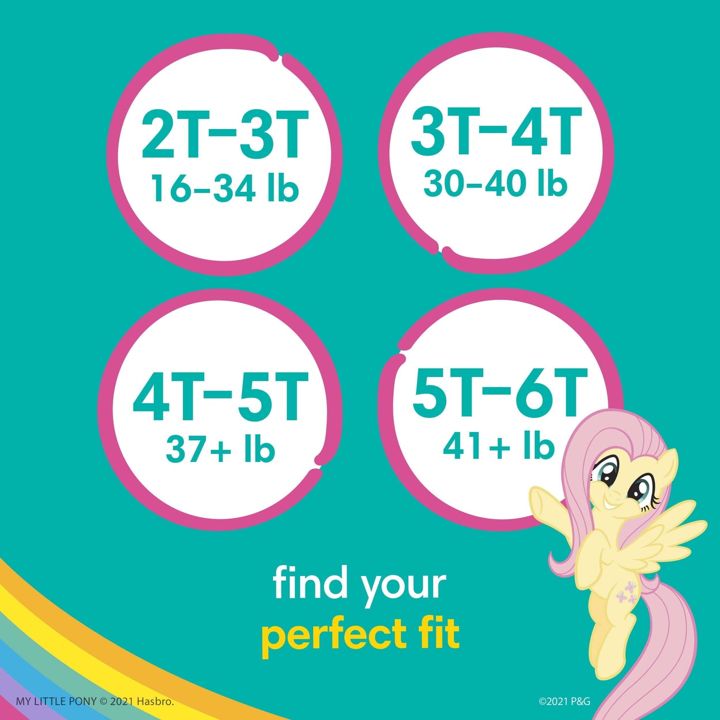 Pampers Easy Ups My Little Pony Training Pants Toddler Girls Size 6 4T-5T 18 Count