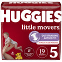 Huggies Little Movers Baby Diapers, Size 5, 19 Ct