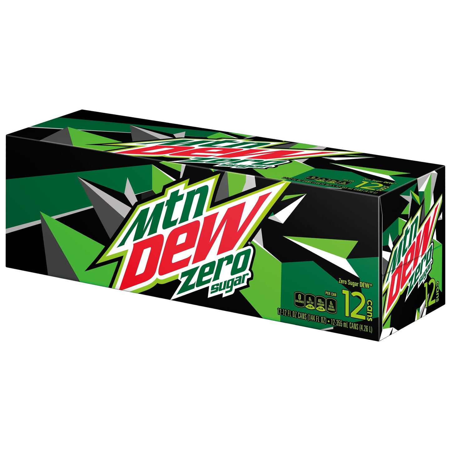 Mountain Dew Zero Sugar Citrus Soda Pop, 12 fl oz, 12 Pack Cans