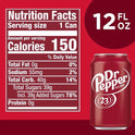 Dr Pepper Soda, 12 fl oz cans, 12 pack