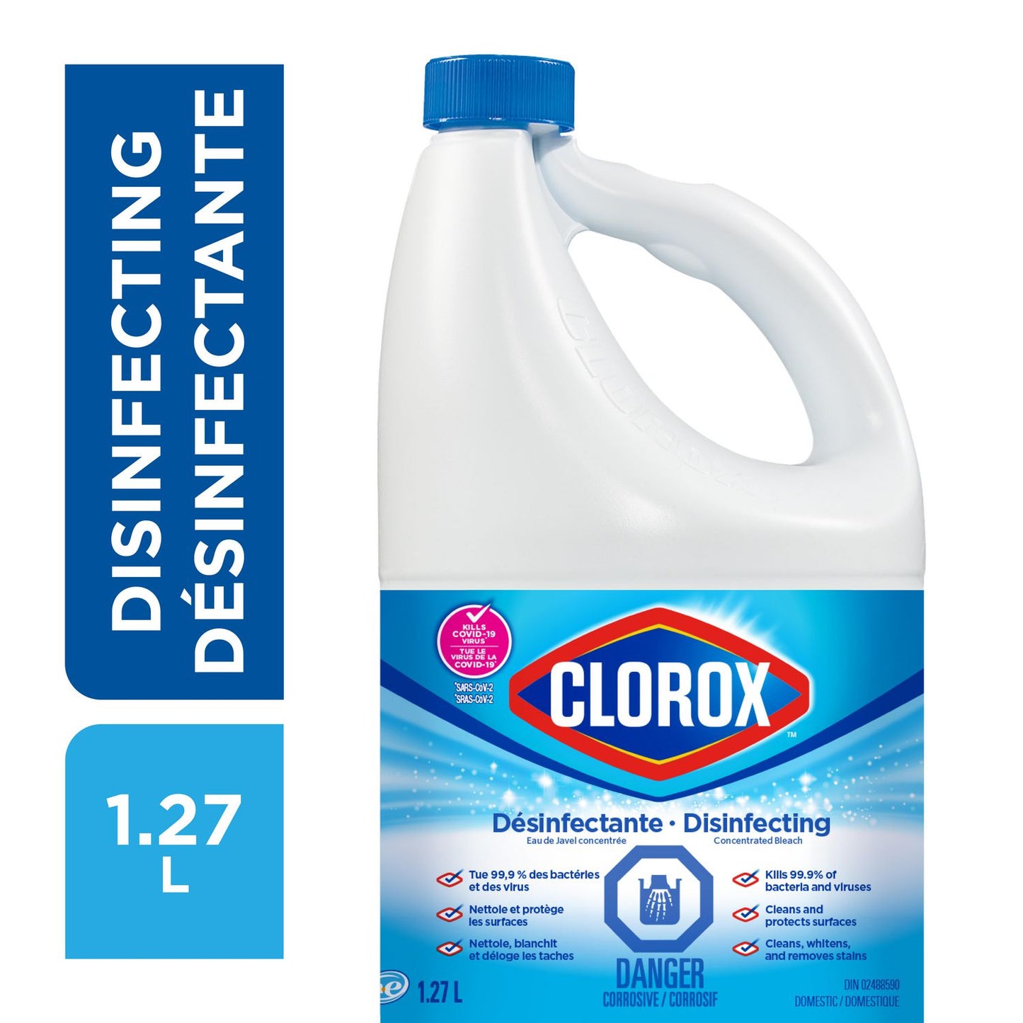 CLOROX WASHING BLEACH DISINFECTING CONCENTRATED 1.27 LTR