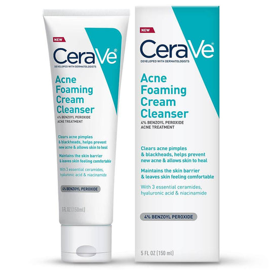 CERAVE ACNE FOAMING CREAM 4% BENZOYL PEROXIDE CLEANSER 150 ML